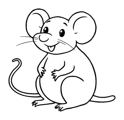 Wind Up Mouse Colouring Page (Toddler, Bold & Easy)