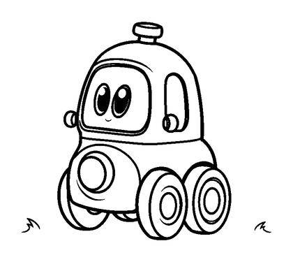 Wind Up Toy Colouring Page (Kids, Bold & Easy)