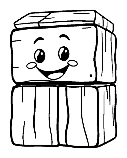Wooden Blocks colouring page — free printable for kids