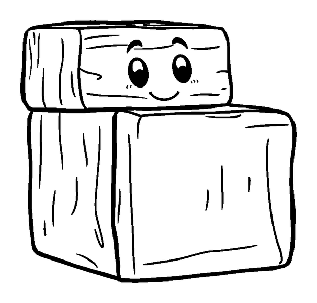 Wooden Blocks colouring page — free printable for kids