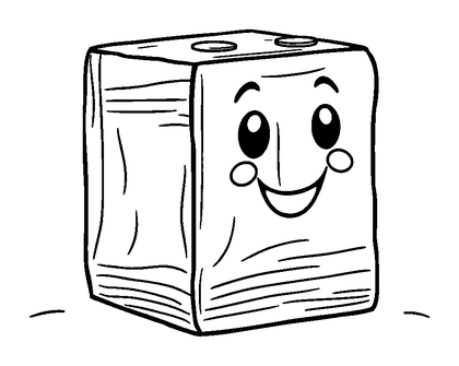 Wooden Blocks Colouring Page (Toddler, Bold & Easy)