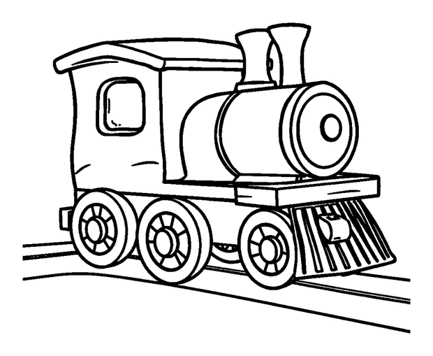 Wooden Train Set colouring page — free printable for kids
