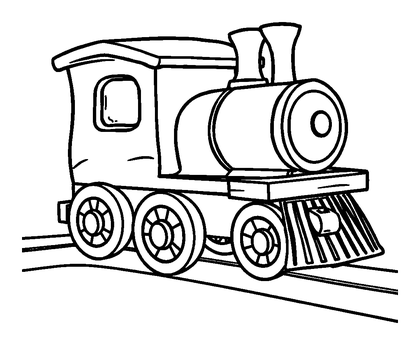 Wooden Train Set Colouring Page (Kids, Bold & Easy)