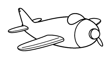 Aeroplane Colouring Page (Kids, Bold & Easy)