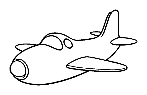 Aeroplane colouring page — free printable for toddlers