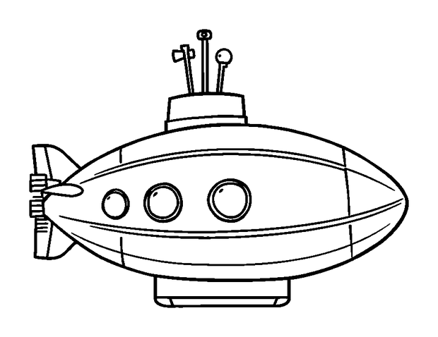 Airship colouring page — free printable for toddlers