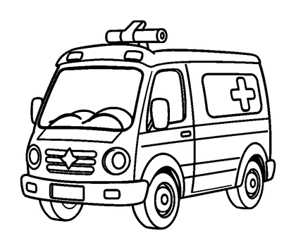 Ambulance Colouring Page (Kids, Bold & Easy)