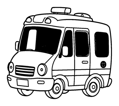 Ambulance Colouring Page (Kids, Standard)