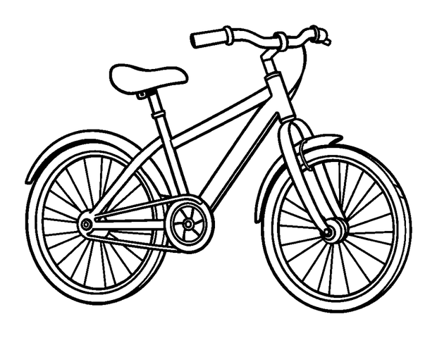 Bicycle colouring page — free printable for kids