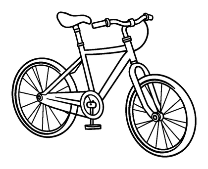Bicycle Colouring Page (Toddler, Bold & Easy)