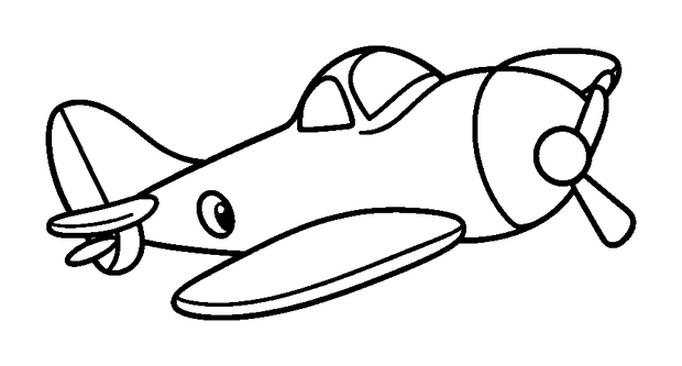 Biplane colouring page — free printable for kids