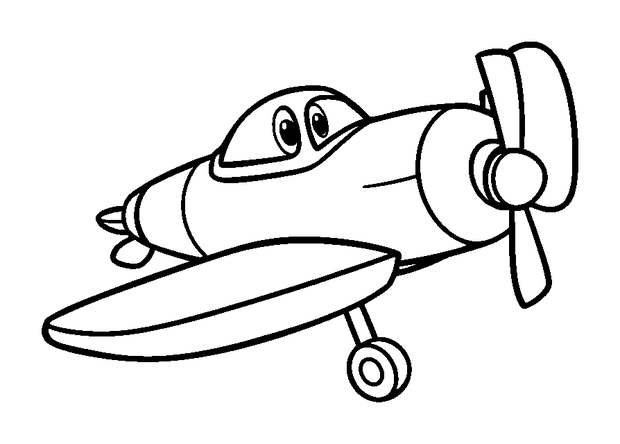 Biplane colouring page — free printable for kids