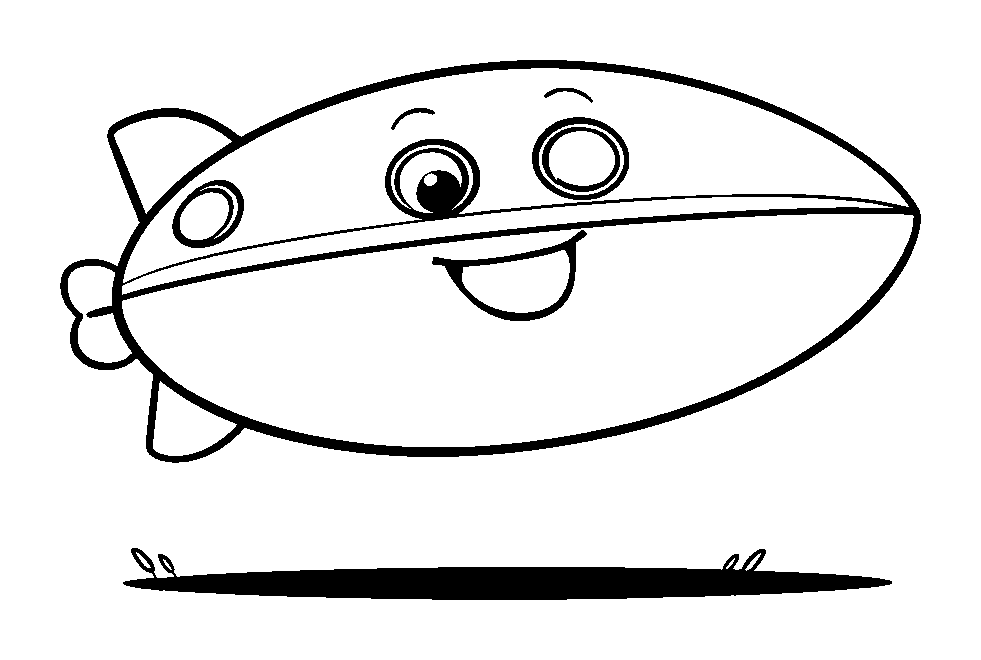 Blimp colouring page — free printable for kids