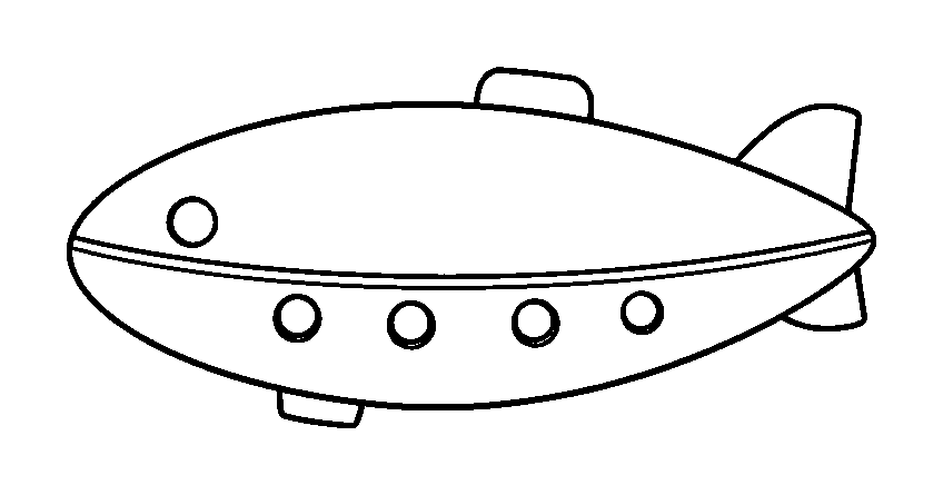 Blimp colouring page — free printable for kids