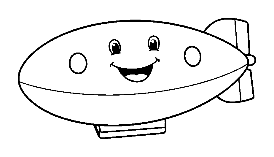 Blimp colouring page — free printable for toddlers