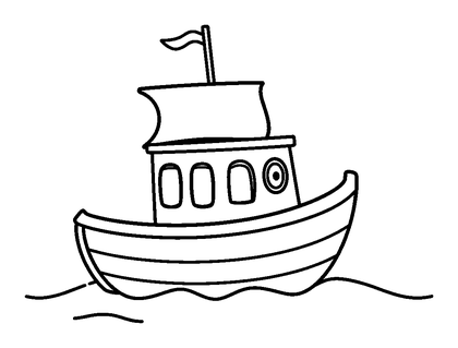 Boat Colouring Page (Kids, Bold & Easy)