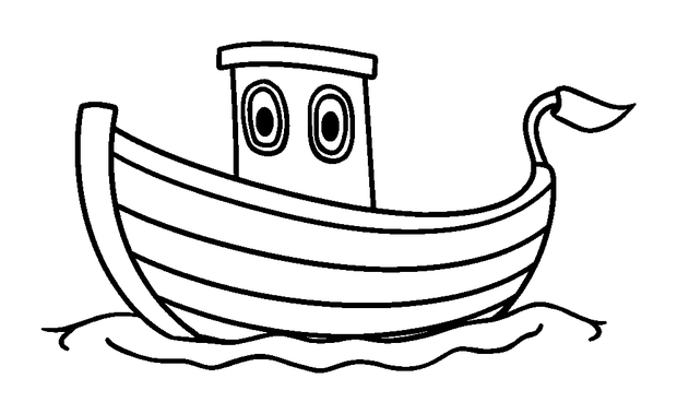 Boat colouring page — free printable for kids