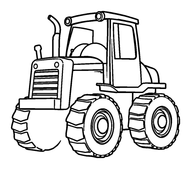 Bulldozer colouring page — free printable for toddlers