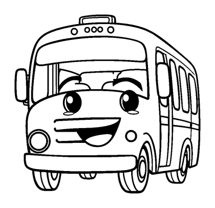 Bus Colouring Page (Kids, Standard)