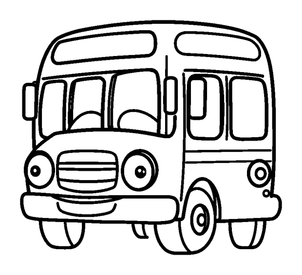 Bus colouring page — free printable for kids