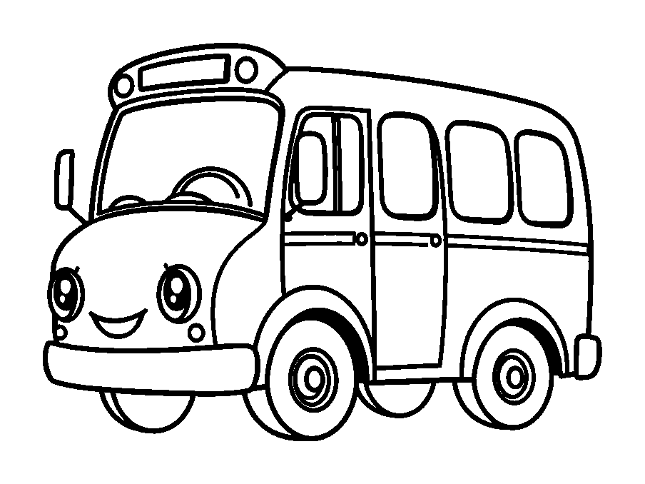 Bus colouring page — free printable for toddlers