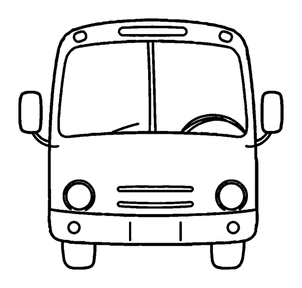 Bus colouring page — free printable for toddlers