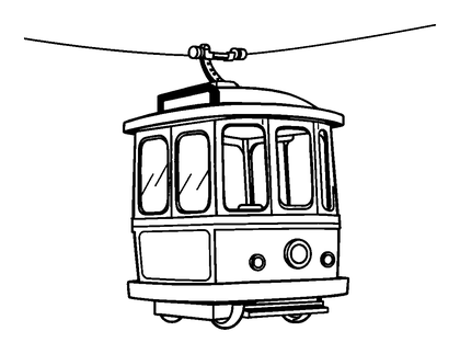 Cable Car Colouring Page (Kids, Standard)