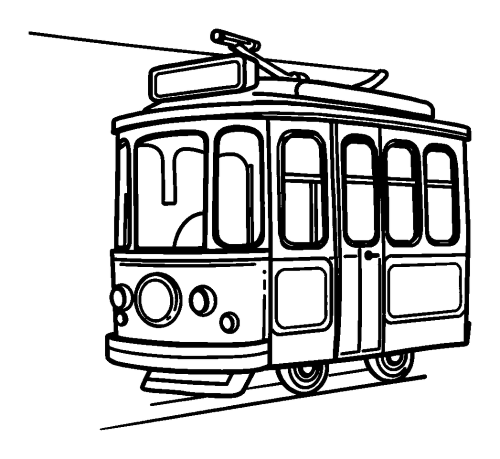 Cable Car colouring page — free printable for toddlers