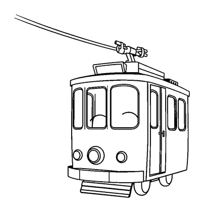 Cable Car Colouring Page (Toddler, Bold & Easy)