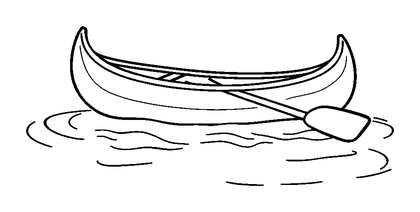Canoe Colouring Page (Kids, Bold & Easy)