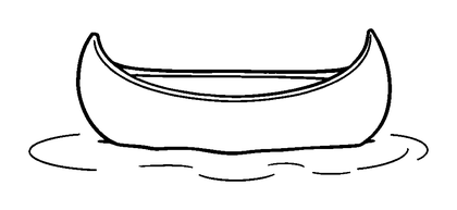 Canoe Colouring Page (Toddler, Bold & Easy)