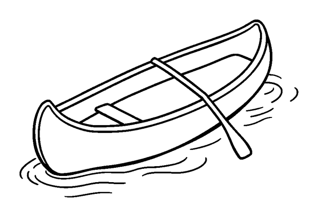 Canoe colouring page — free printable for toddlers