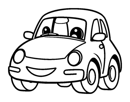 Car Colouring Page (Kids, Bold & Easy)