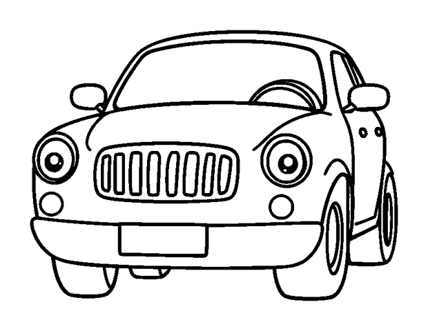 Car colouring page — free printable for kids