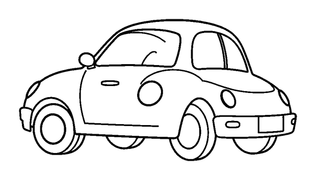 Car colouring page — free printable for toddlers