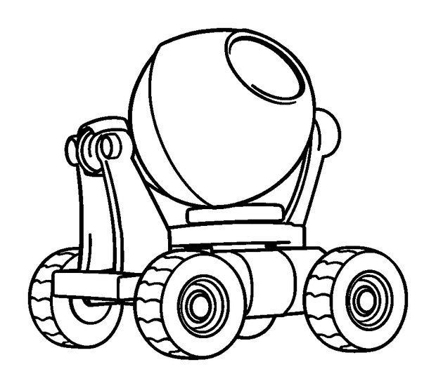 Cement Mixer colouring page — free printable for kids