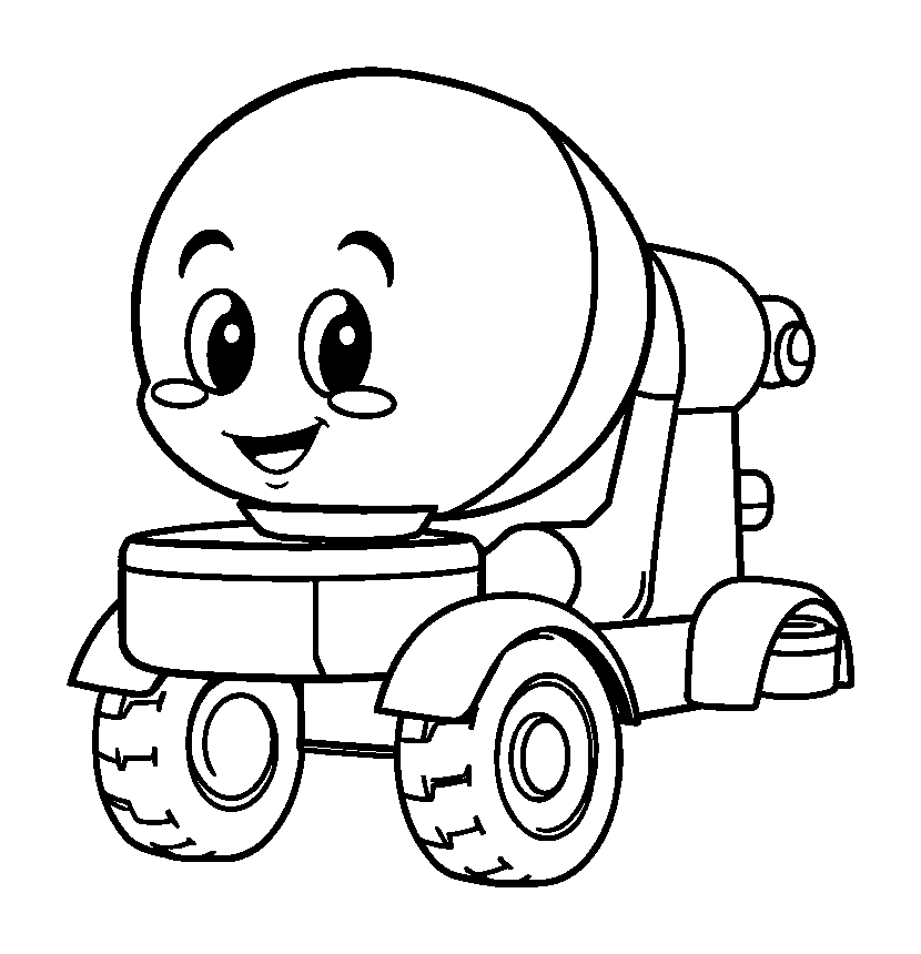 Cement Mixer colouring page — free printable for kids