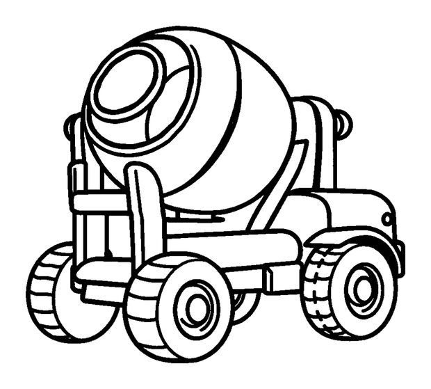 Cement Mixer colouring page — free printable for kids