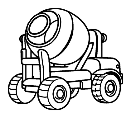 Cement Mixer Colouring Page (Kids, Standard)