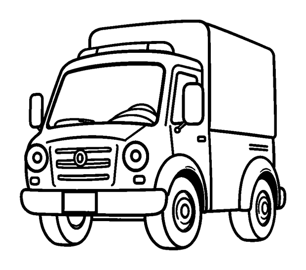 Delivery Truck colouring page — free printable for kids