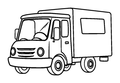 Delivery Truck Colouring Page (Kids, Standard)