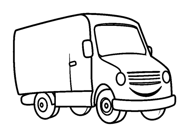 Delivery Truck colouring page — free printable for toddlers
