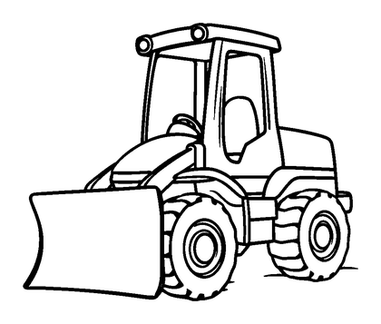 Digger Colouring Page (Kids, Bold & Easy)