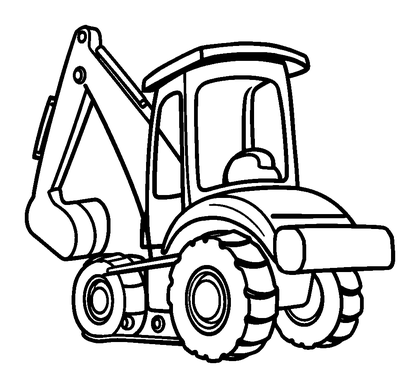 Digger Colouring Page (Kids, Standard)