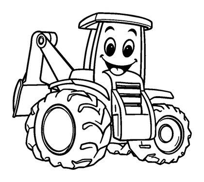 Digger Colouring Page (Toddler, Bold & Easy)