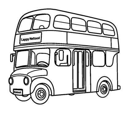 Double Decker Bus Colouring Page (Kids, Bold & Easy)