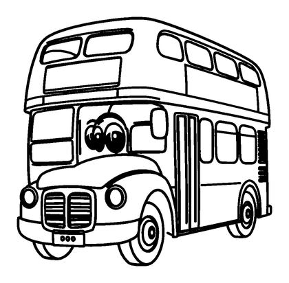 Double Decker Bus Colouring Page (Kids, Standard)
