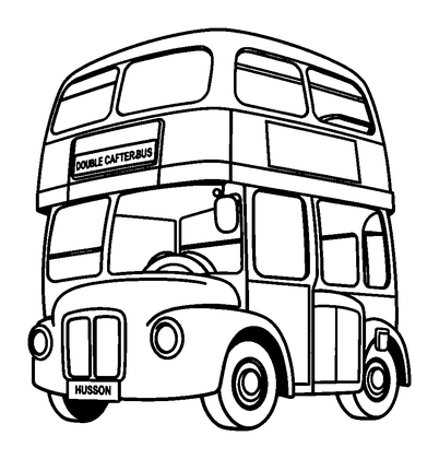 Double Decker Bus Colouring Page (Toddler, Bold & Easy)