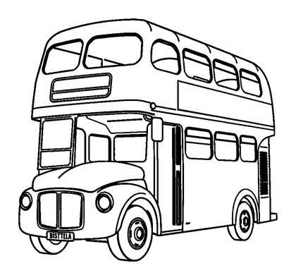 Double Decker Bus Colouring Page (Toddler, Bold & Easy)