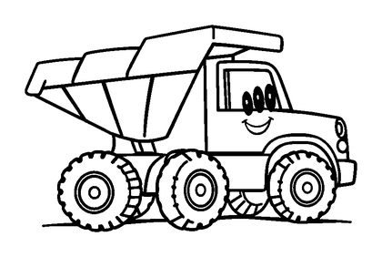 Dump Truck Colouring Page (Kids, Bold & Easy)
